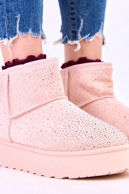 Bottes de neige roses avec zircon sur...