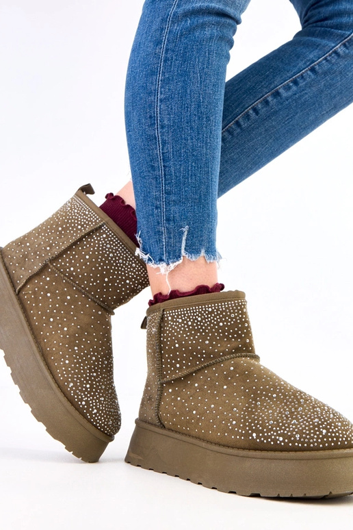 Bottes de neige vertes avec zircon...