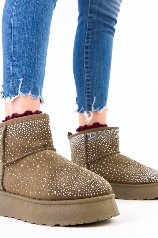 Bottes de neige vertes avec zircon...