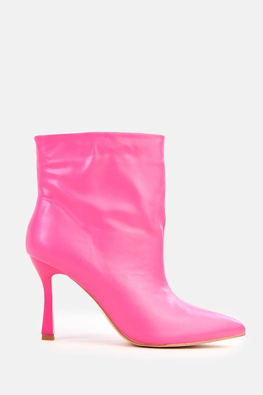 Bottines roses à enfiler en simili... Bottines roses à enfiler en simili...