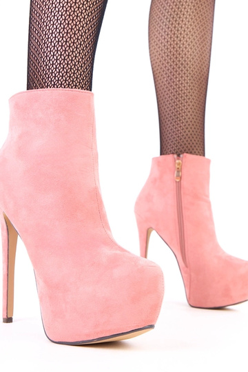 Bottines roses en daim avec... 2