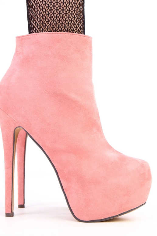 Roze suède laarzen met platform en...