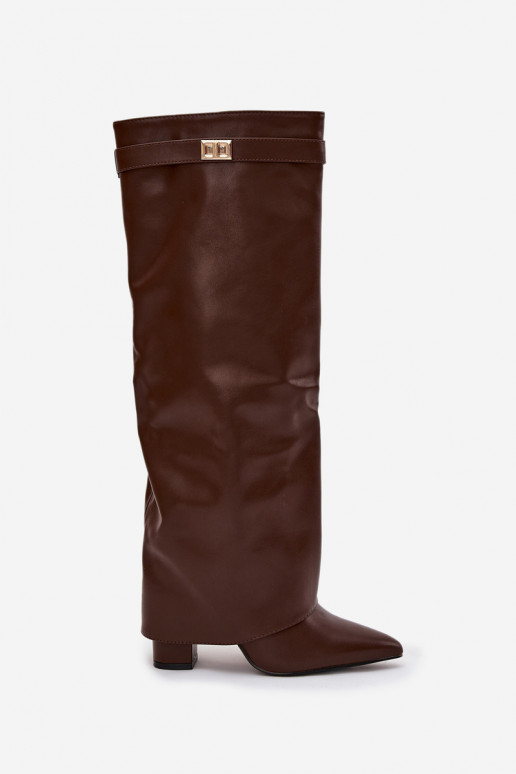 bottes pour femmes Eko PeauDANSyÀiniętą CholeÀką avec des talons marron Avamora bottes pour femmes Eko PeauDANSyÀiniętą CholeÀką avec des talons marron Avamora