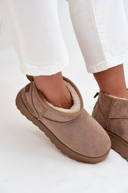 Schneestiefel Feminin mit einer Plattform Beige Celyra Schneestiefel Feminin mit einer Plattform Beige Celyra