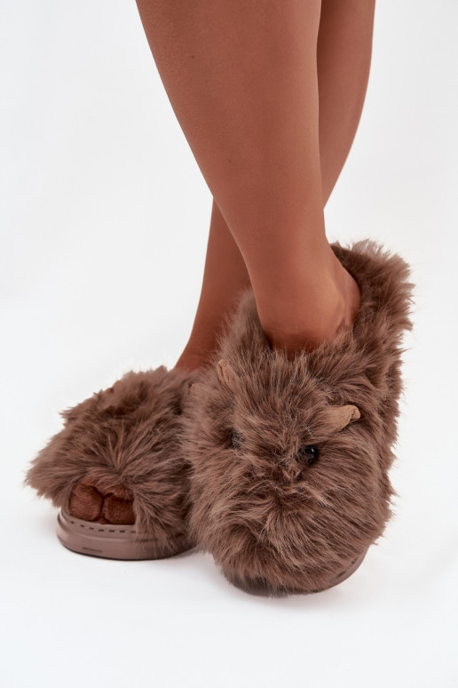 met bont Kapice Dames Kapibary bruine kleur Pravelle met bont Kapice Dames Kapibary bruine kleur Pravelle