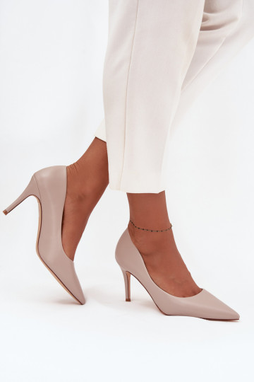 hochhackige Schuhe Feminin aus Öko-Leder Beige Sivana
