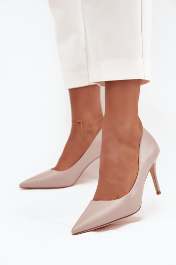 hochhackige Schuhe Feminin aus Öko-Leder Beige Sivana 2