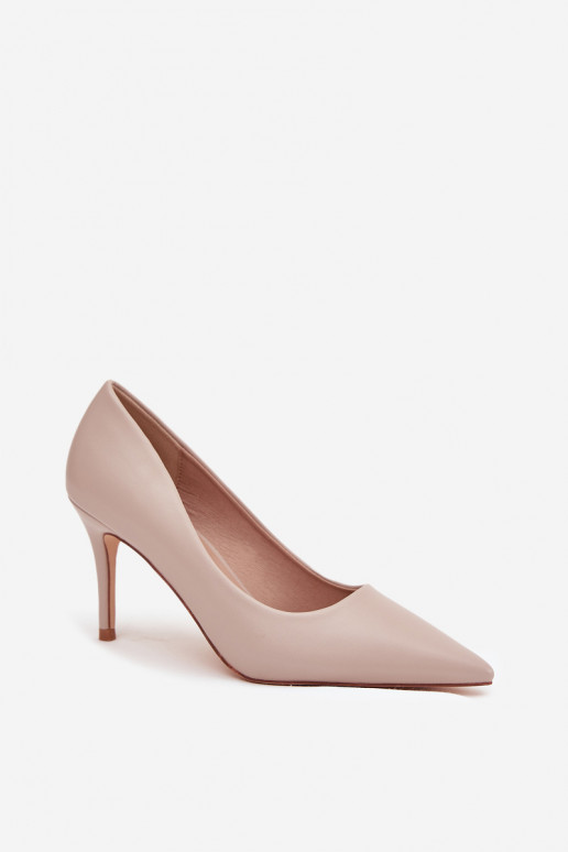 chaussures à talons hauts Féminin en cuir écologique beige Sivana