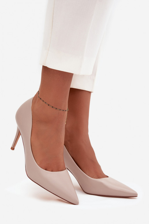 chaussures à talons hauts Féminin en cuir écologique beige Sivana