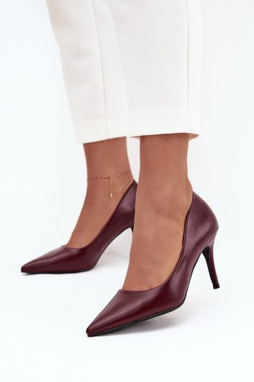 hochhackige Schuhe Feminin aus Öko-Leder Burgund Sivana