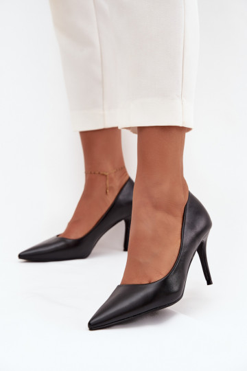 hochhackige Schuhe Feminin aus Öko-Leder schZuarze Farbe Sivana 2