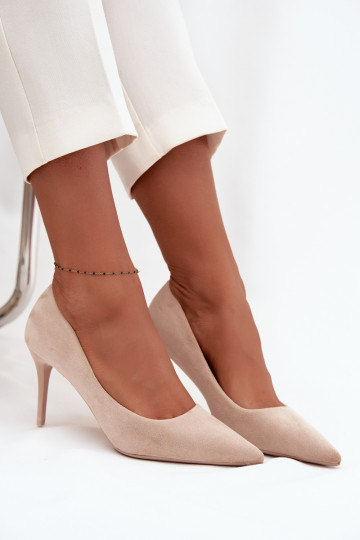 hochhackige Schuhe Femininaus Öko-INildlederu Beige Elvessa