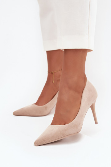 chaussures à talons hauts Fémininen daim écologiqueu beige Elvessa 2
