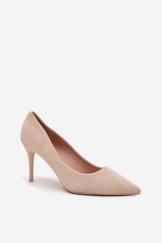 chaussures à talons hauts Fémininen daim écologiqueu beige Elvessa