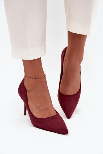 hochhackige Schuhe Femininaus Öko-INildlederu Burgund Elvessa