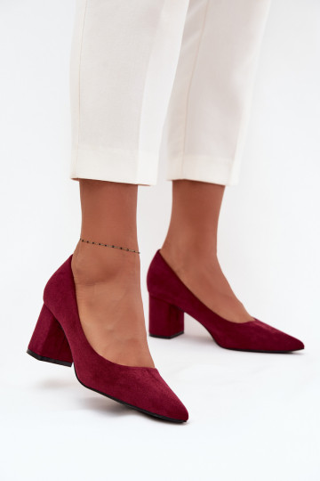 Schuhe Feminin Ze Szpiczastymi Noskami mit Absätzen Burgund Pavira