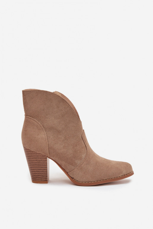 Bottes pour femmesen daim écologiqueu beige Elvirae Bottes pour femmesen daim écologiqueu beige Elvirae