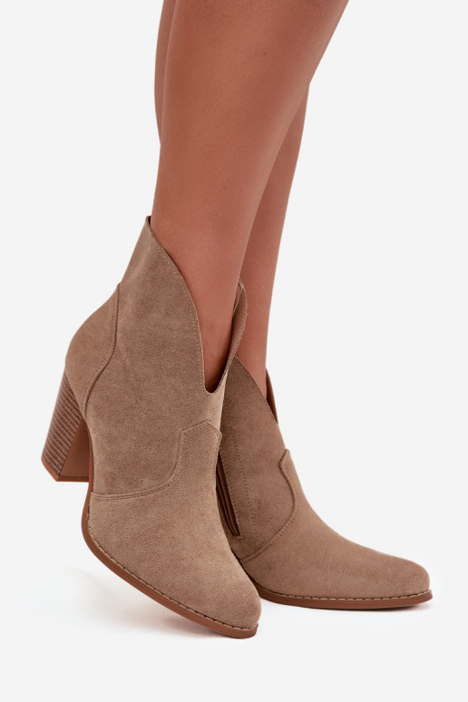 Bottes pour femmesen daim écologiqueu beige Elvirae Bottes pour femmesen daim écologiqueu beige Elvirae