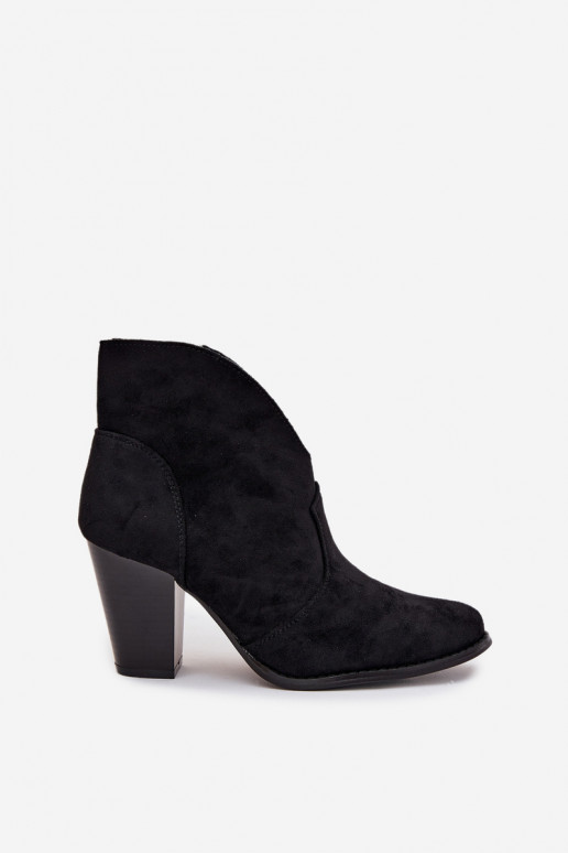 Bottes pour femmesen daim écologiqueu couleur noire Elvirae Bottes pour femmesen daim écologiqueu couleur noire Elvirae