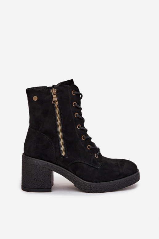 sich Zuarm laufen Damenstiefel Mit einer Spitze und Reißverschlüsseami schZuarze Farbe Paressa