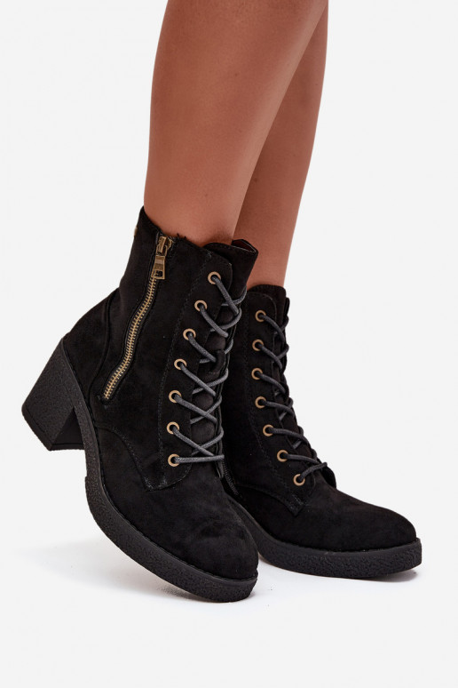 sich Zuarm laufen Damenstiefel Mit einer Spitze und Reißverschlüsseami schZuarze Farbe Paressa