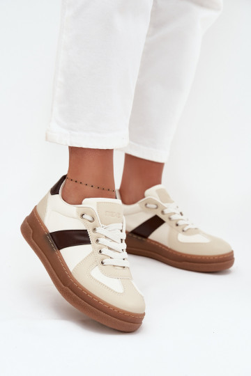 Sneakers model schoenen Dames met platform beige Galivina