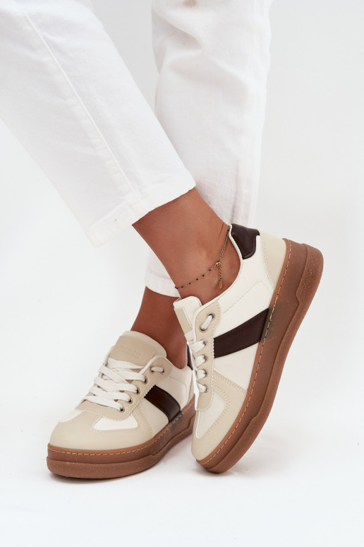 Sneakers model schoenen Dames met platform beige Galivina