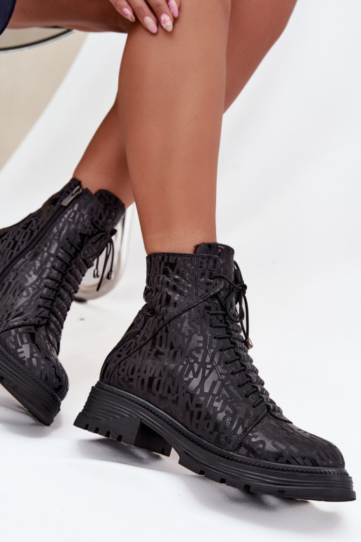 Peau Bottines de travail Féminin réchauffer Au Château Artiker 57C2257 couleur noire