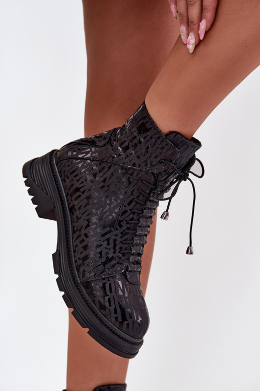 Peau Bottines de travail Féminin réchauffer Au Château Artiker 57C2257 couleur noire