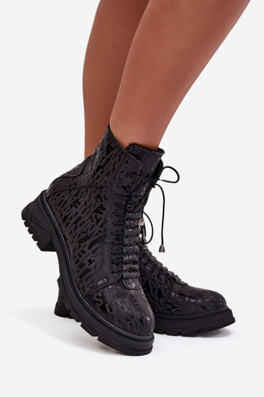 Peau Bottines de travail Féminin réchauffer Au Château Artiker 57C2257 couleur noire