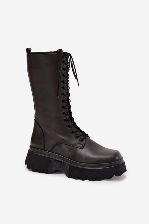 Peau bottes réchauffer avec une plateforme Artiker 57C2282 couleur noire