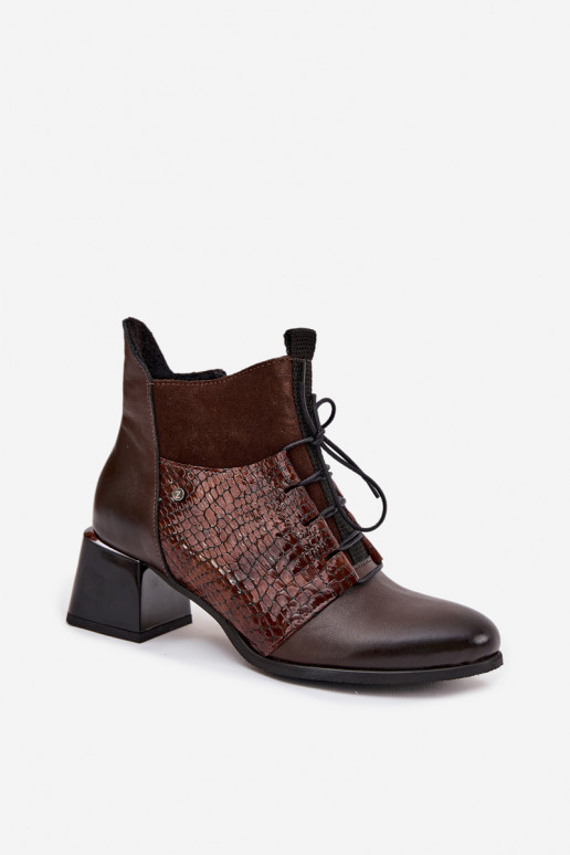 Zazoo 60503 Leer Laarzen met hakken opInarmen CzekoladoIne