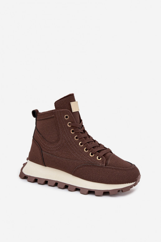 sich Zuarm laufen Schuhe Feminin mit einer Plattform braune Farbe Es mussrivira