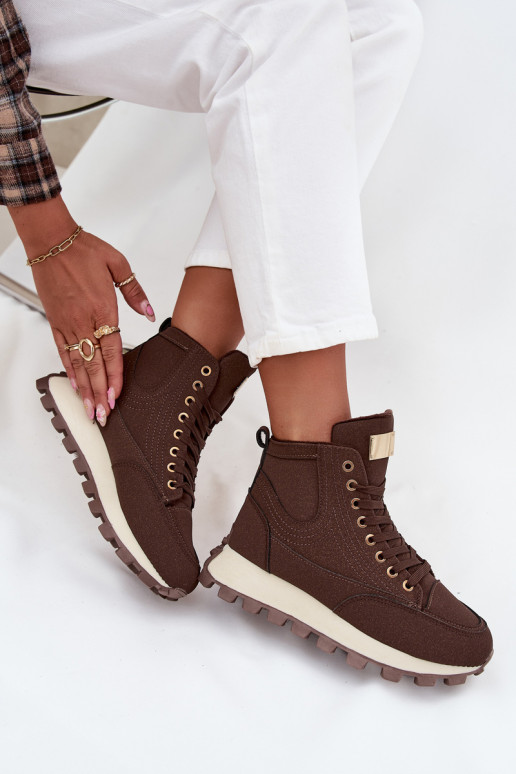 sich Zuarm laufen Schuhe Feminin mit einer Plattform braune Farbe Es mussrivira