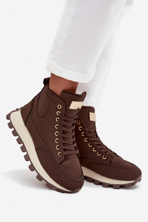 sich Zuarm laufen Schuhe Feminin mit einer Plattform braune Farbe Es mussrivira