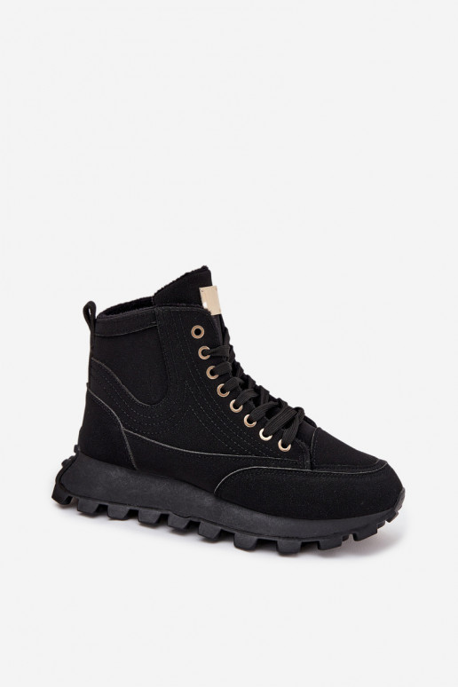 réchauffer chaussures Féminin avec une plateforme couleur noire Il fautrivira