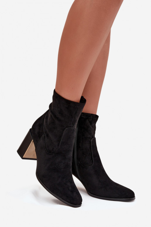 Damenstiefel Ze goldene Farbem Element sich Zuarm laufen schZuarze Farbe Amelisse