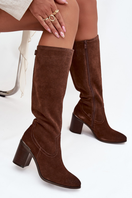 bottes pour femmesActivéturalnego en daimu réchauffer Obcas Słupek Sergio Leone KZ25668-S marron bottes pour femmesActivéturalnego en daimu réchauffer Obcas Słupek Sergio Leone KZ25668-S marron