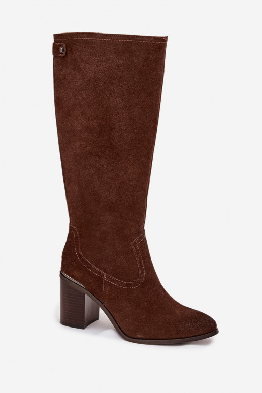 bottes pour femmesActivéturalnego en daimu réchauffer Obcas Słupek Sergio Leone KZ25668-S marron bottes pour femmesActivéturalnego en daimu réchauffer Obcas Słupek Sergio Leone KZ25668-S marron