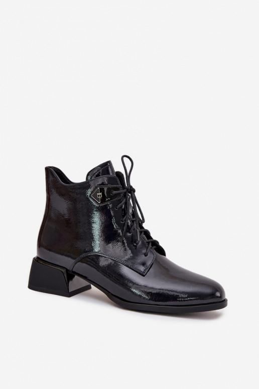 Leer met lakeffect Dameslaarzen Op Klok Artiker 57C1117 zInart Leer met lakeffect Dameslaarzen Op Klok Artiker 57C1117 zInart