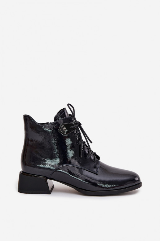Peau avec effet vernis Bottes pour femmes Klocke Artiker 57C1117 couleur noire Peau avec effet vernis Bottes pour femmes Klocke Artiker 57C1117 couleur noire