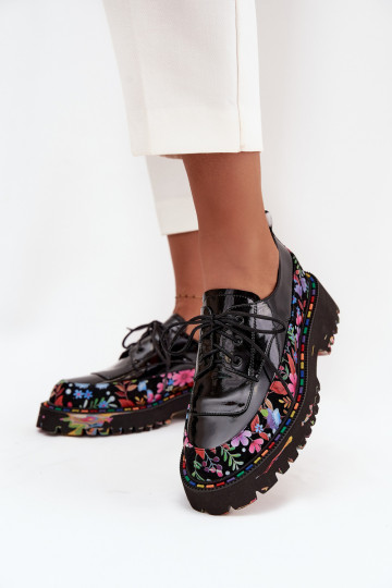 mit Lackeffekt SchuheErmöglichtturalnej Skóry mit Schriften Artiker 57C0174 schZuarze Farbe 2