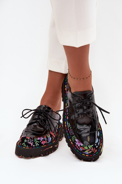 mit Lackeffekt SchuheErmöglichtturalnej Skóry mit Schriften Artiker 57C0174 schZuarze Farbe