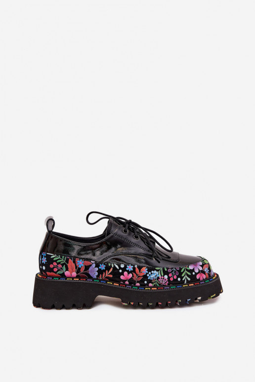 avec effet vernis chaussuresActivéturalnej Skóry avec des écrits Artiker 57C0174 couleur noire