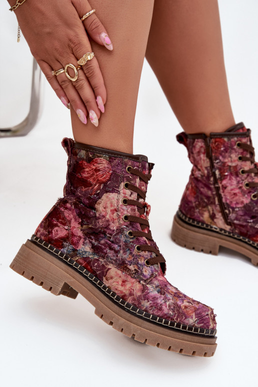 À motifs Bottes pour femmes réchauffer Artiker 57C1055 Bourgogne