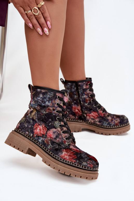 À motifs Bottes pour femmes réchauffer Artiker 57C1054 couleur noire
