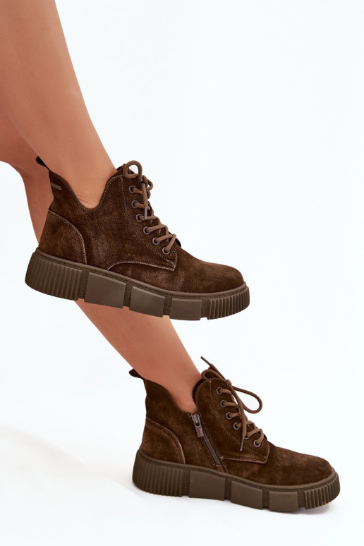 aus INildleder Schuhe mit niedrigem Absatz für Damen mit einer Plattform Big Star SS274595 braune Farbe aus INildleder Schuhe mit niedrigem Absatz für Damen mit einer Plattform Big Star SS274595 braune Farbe