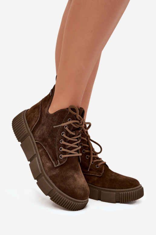 aus INildleder Schuhe mit niedrigem Absatz für Damen mit einer Plattform Big Star SS274595 braune Farbe aus INildleder Schuhe mit niedrigem Absatz für Damen mit einer Plattform Big Star SS274595 braune Farbe