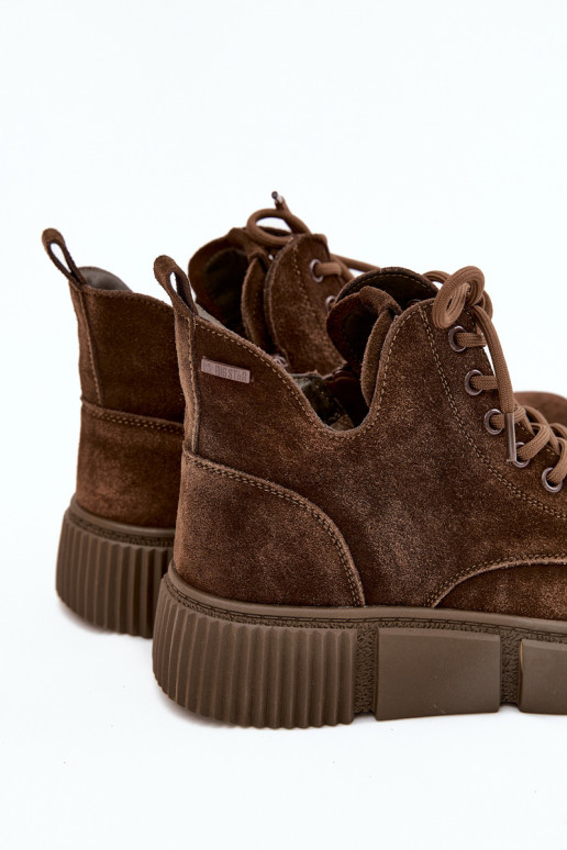 en daim chaussures à talons bas pour femmes avec une plateforme Big Star SS274595 marron en daim chaussures à talons bas pour femmes avec une plateforme Big Star SS274595 marron