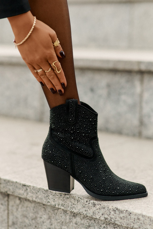 Dekoriert Stiefel im CoZuboy-Stil mit AbsätzenNoskami mit spitzen Ermöglichtsen S.Barski HY42-121 schZuarze Farbe